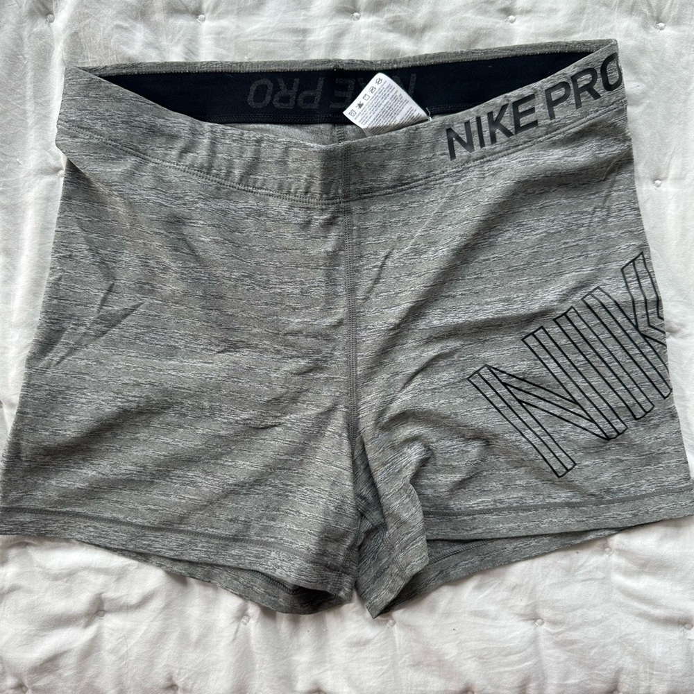 Nike Gray Athletic Shorts Moisture-Wicking Stretch
